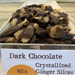 Dark Chocolate Crystallized Ginger Slices